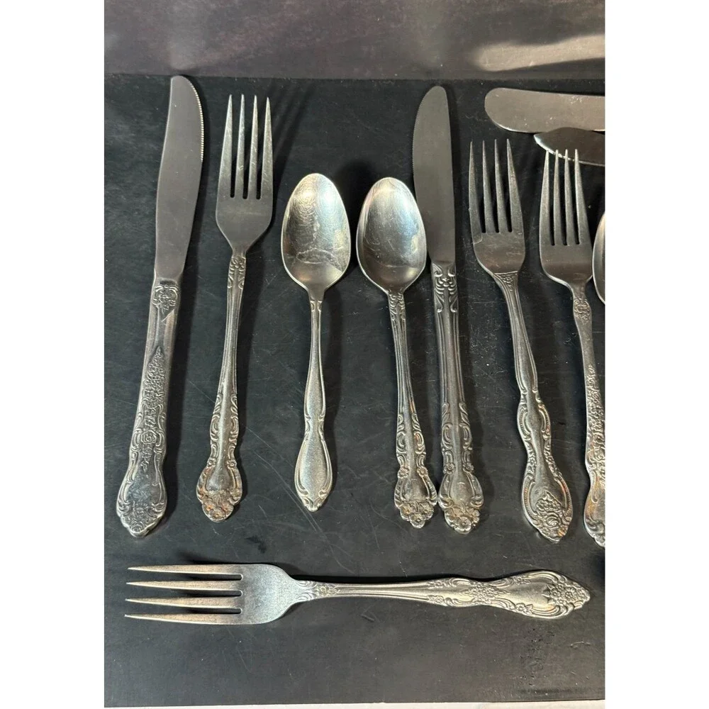 Mixed Stainless Steel Flatware Lot Vintage Replacement Spoons Forks Knives